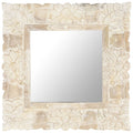 VidaXL Spiegel 50x50 cm Festes Mangoholz weiß
