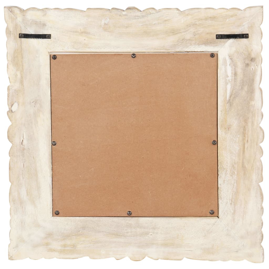 VidaXL Spiegel 50x50 cm Festes Mangoholz weiß
