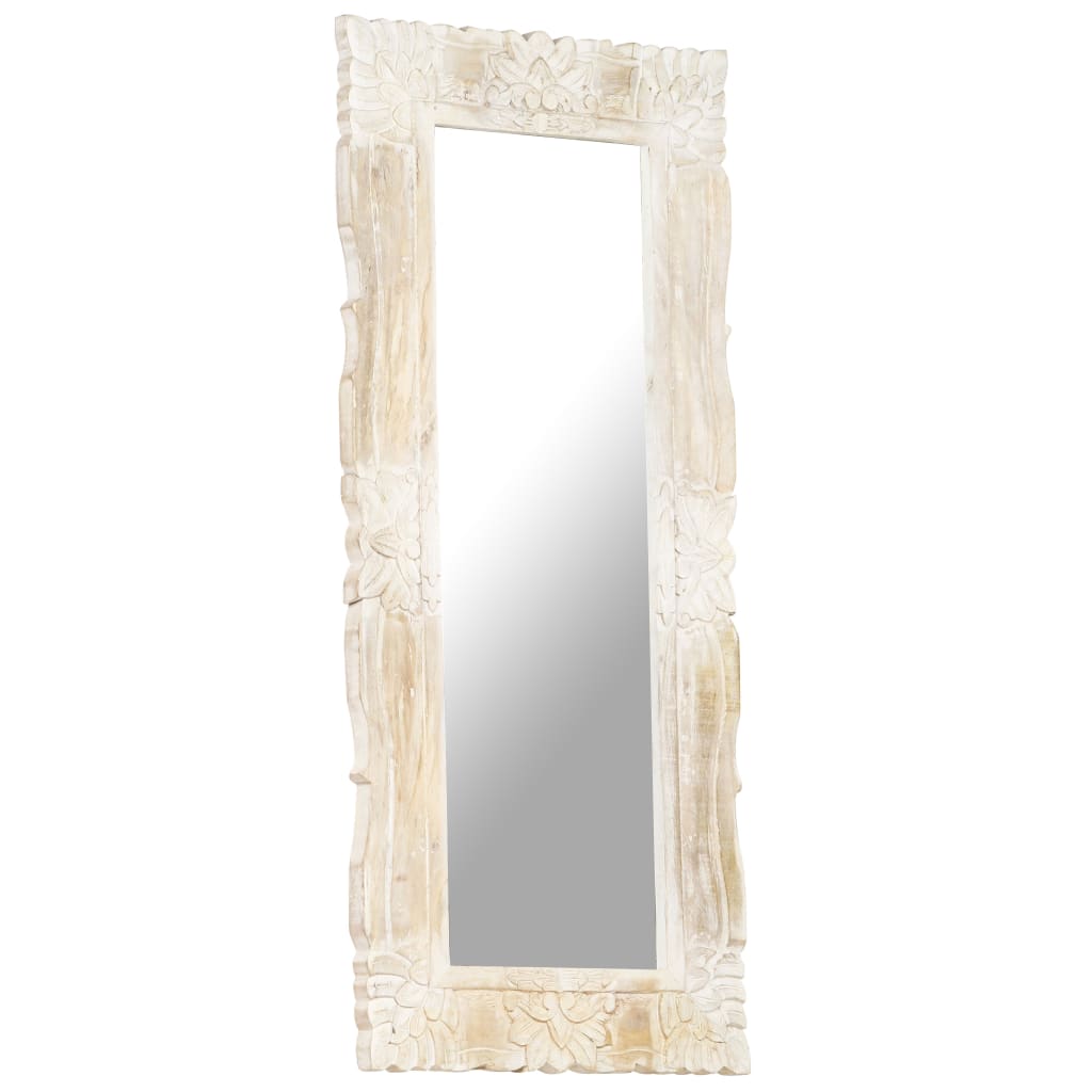 VidaXL Spiegel 110x50 cm Festes Mangoholz weiß