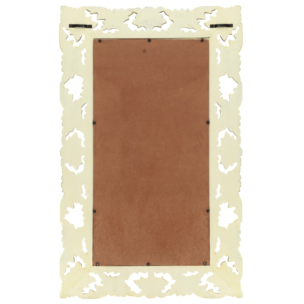 Vidaxx Spiegel Hand -Schnitt 80x50 cm Festes Mangoholz Weiß