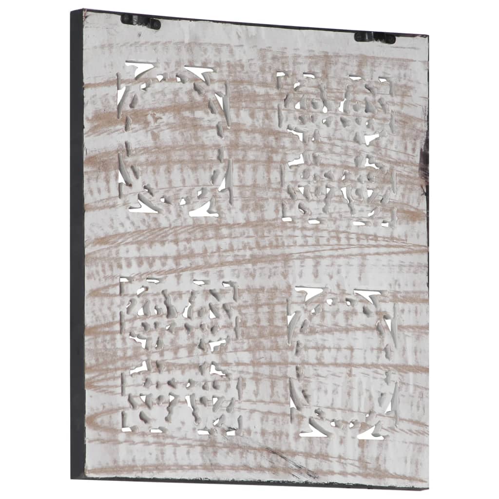 VidaXL Wandpaneel, handgeschnitzt, 40 x 40 x 1,5 cm, MDF, schwarz-weiß