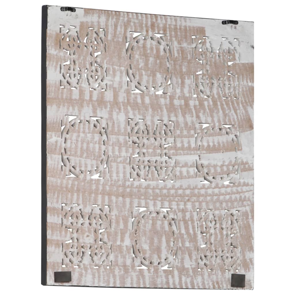 VidaXL Wandpaneel, handgeschnitzt, 60 x 60 x 1,5 cm, MDF, schwarz-weiß