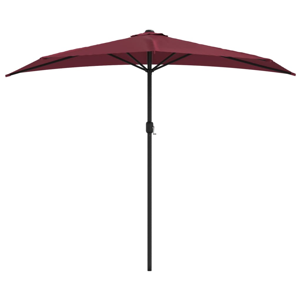 VidaXL Balkonschirm mit halber Aluminiumstange, 270 x 144 x 222 cm, Bordeauxrot
