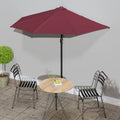 VidaXL Balkonschirm mit halber Aluminiumstange, 270 x 144 x 222 cm, Bordeauxrot
