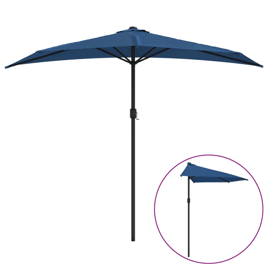 VidaXL Halbbalkonschirm mit Aluminiumstange 270x144x222 cm Blau