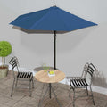 VidaXL Halbbalkonschirm mit Aluminiumstange 270x144x222 cm Blau