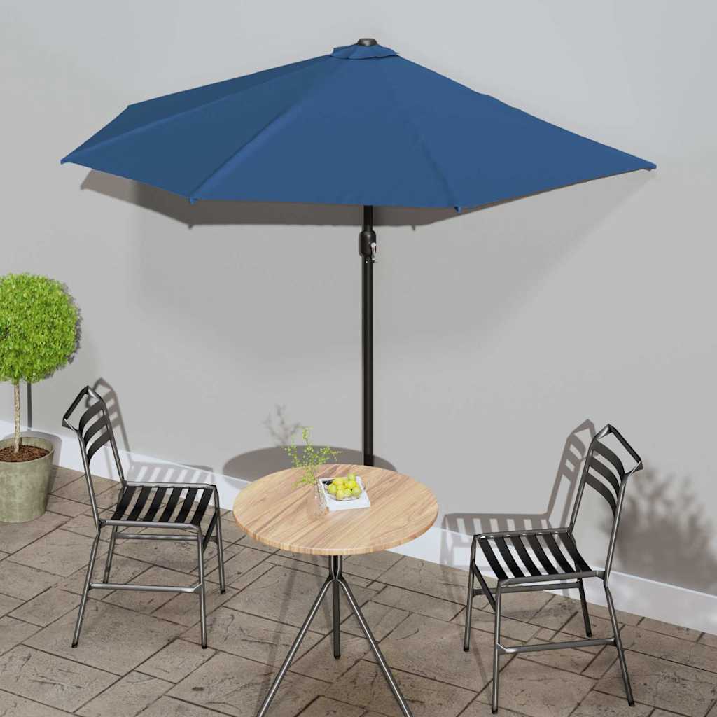VidaXL Halbbalkonschirm mit Aluminiumstange 270x144x222 cm Blau