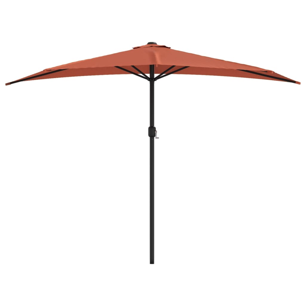 VidaXL Balkon-Sonnenschirm, halb mit Aluminiumstange, 300 x 155 x 223 cm, Terrakotta
