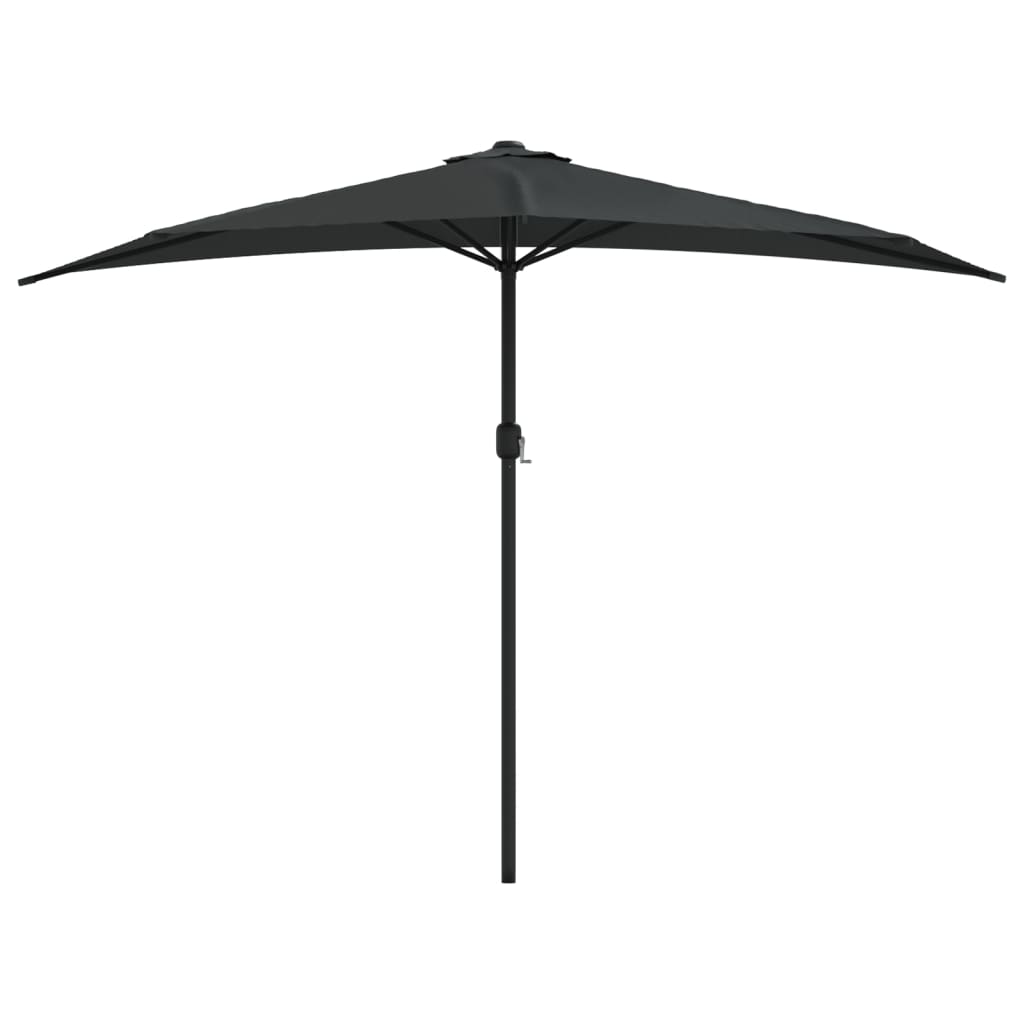 VidaXL Halbbalkonschirm mit Aluminiumstange 300x155x223 cm Schwarz