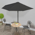 VidaXL Halbbalkonschirm mit Aluminiumstange 300x155x223 cm Schwarz