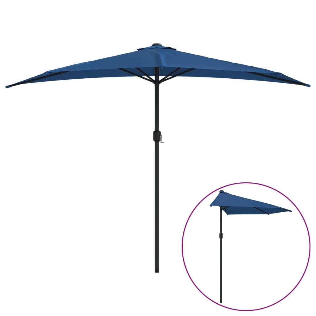 VidaXL Halbbalkonschirm mit Aluminiumstange 300x155x223 cm Blau