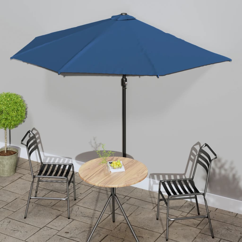 VidaXL Halbbalkonschirm mit Aluminiumstange 300x155x223 cm Blau