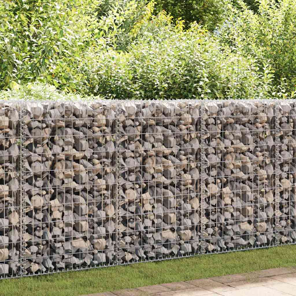Vidaxx Gabionenwand mit Deckel 60x50x150 cm verzinkter Stahl