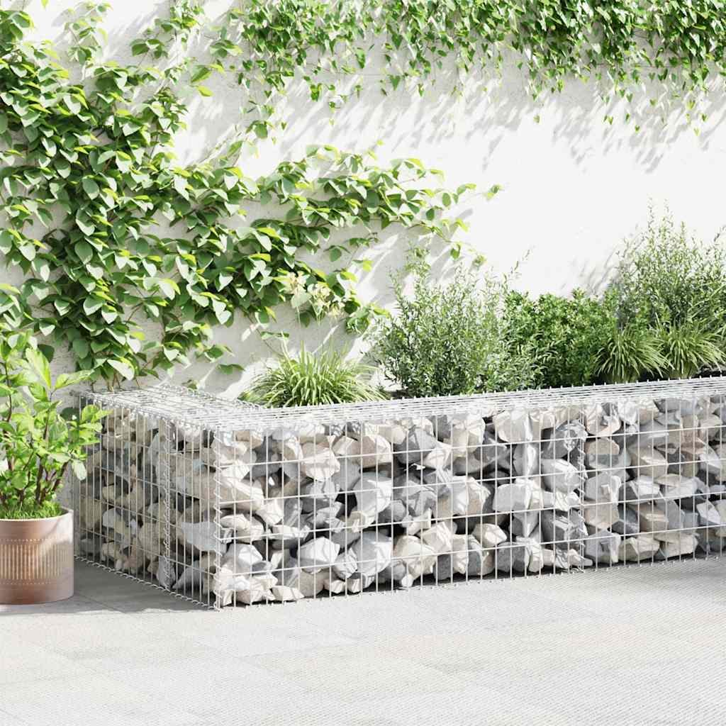 Vidaxx Gabionenwand mit Deckel 300x30x50 cm verzinkter Stahl