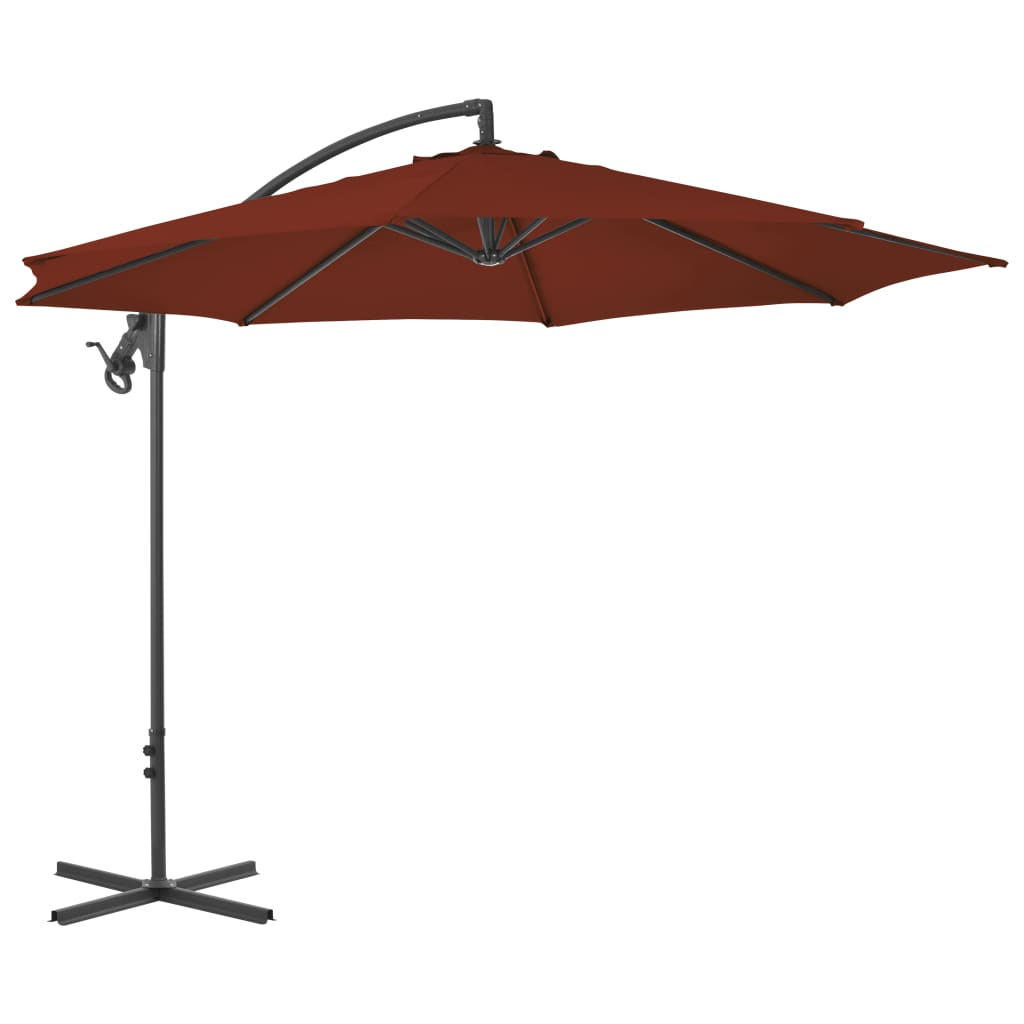 VidaXL - schwingender Sonnenschirm mit Stahlpol 300 cm Terrakotta - gelöscht