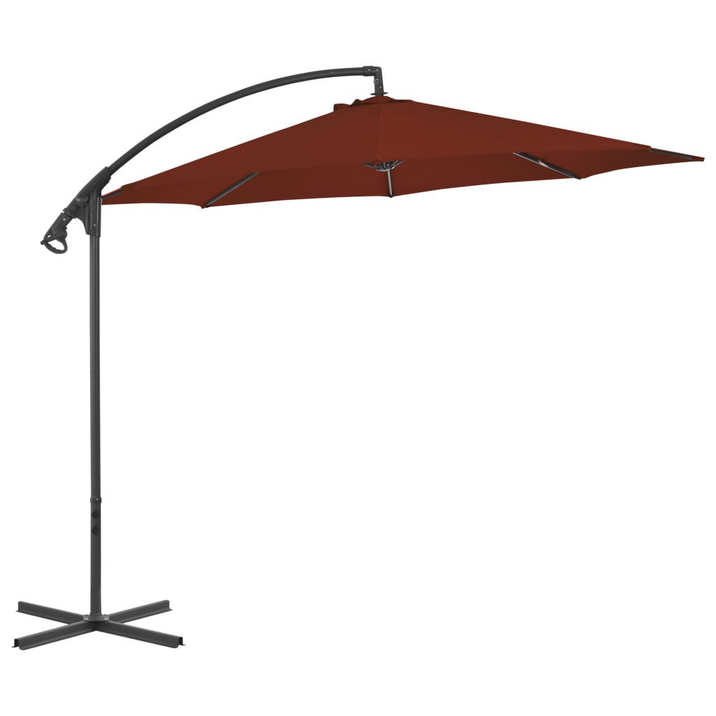 VidaXL - schwingender Sonnenschirm mit Stahlpol 300 cm Terrakotta - gelöscht