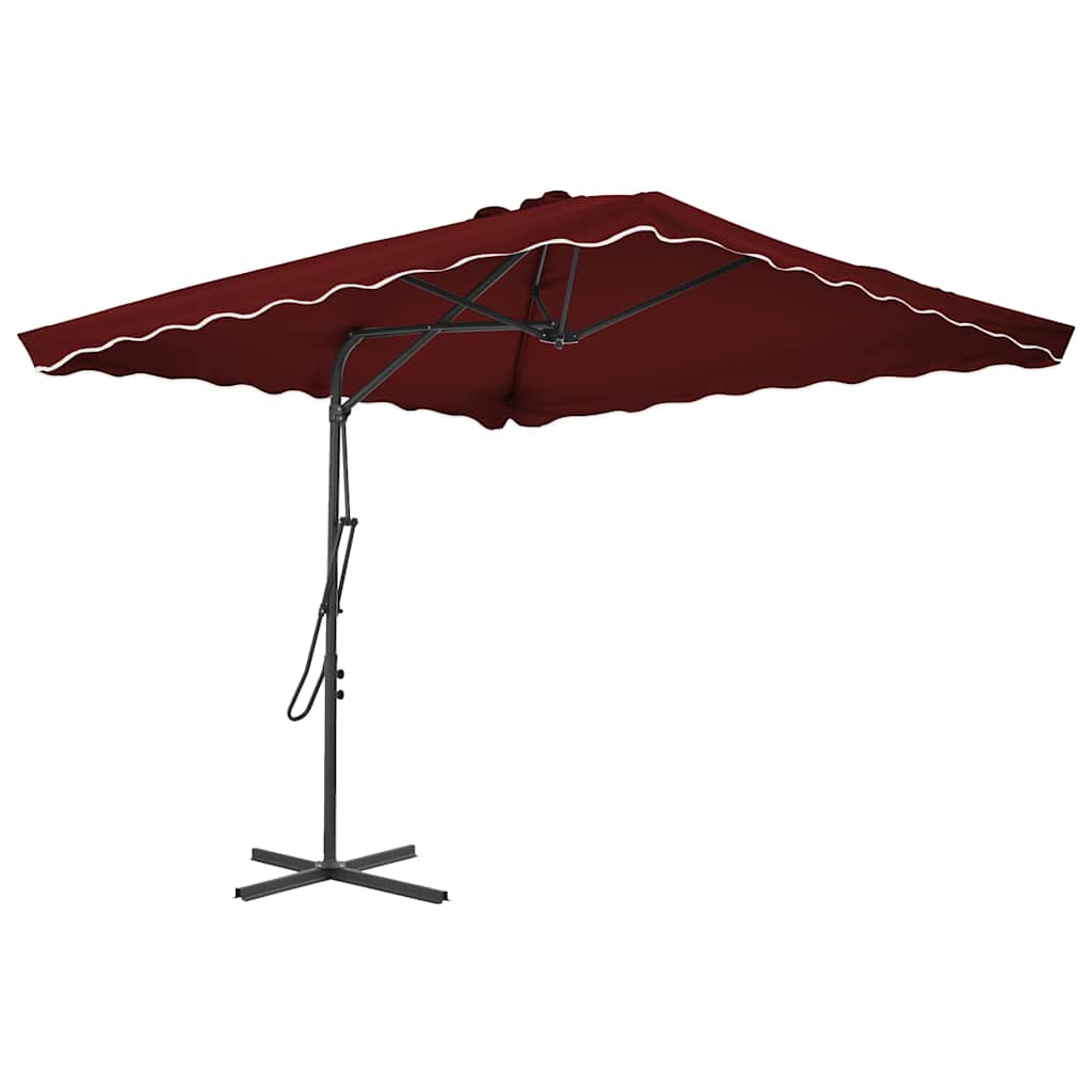 VIDAXL - Sonnenschirm mit Stahlstange 250x250x230 cm Bordeauxrot