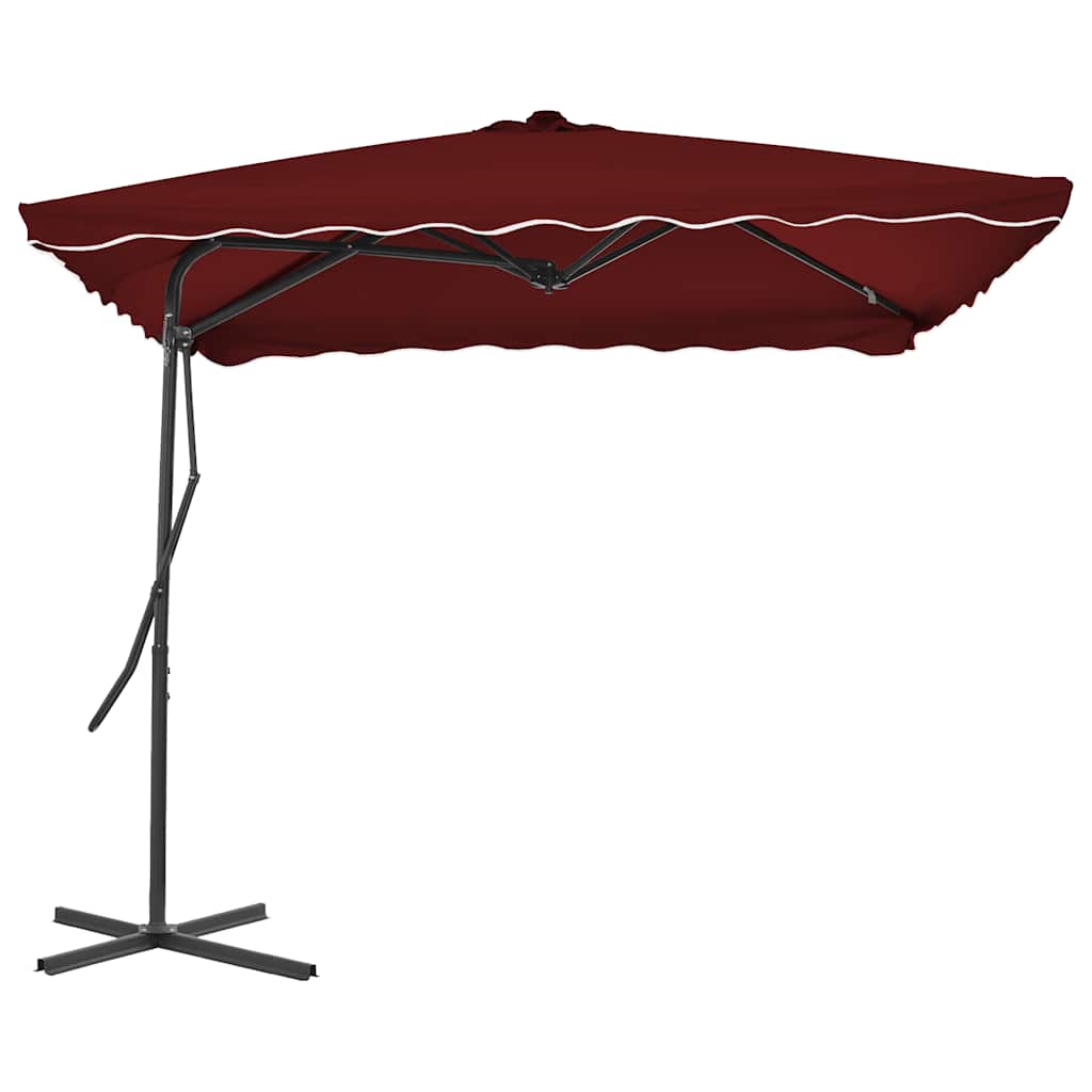 VIDAXL - Sonnenschirm mit Stahlstange 250x250x230 cm Bordeauxrot
