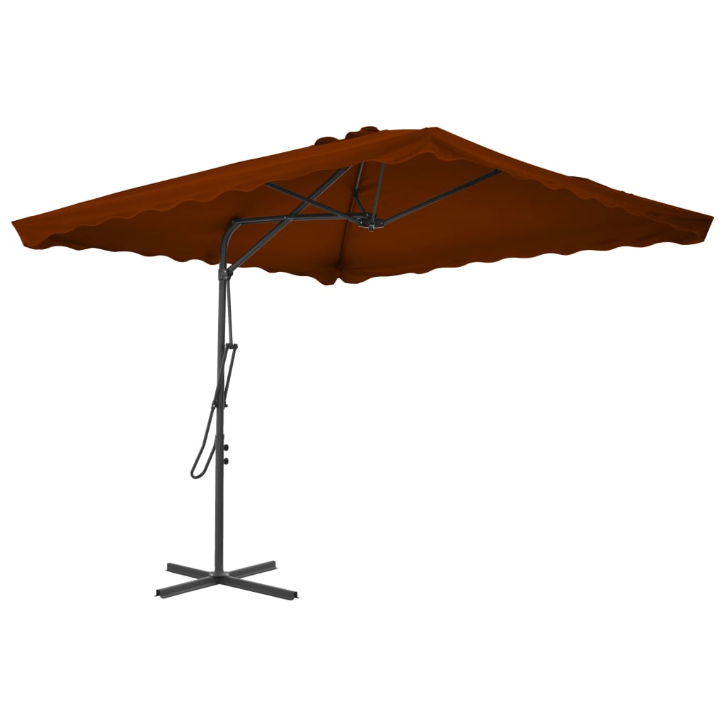 VIDAXL - Sonnenschirm mit Stahlpol 250x250x230 cm Terrakotta - lackiert