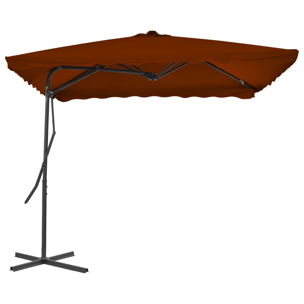 VIDAXL - Sonnenschirm mit Stahlpol 250x250x230 cm Terrakotta - lackiert