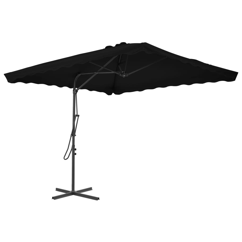 VIDAXL - Sonnenschirm mit Stahlstange 250x250x230 cm Schwarz