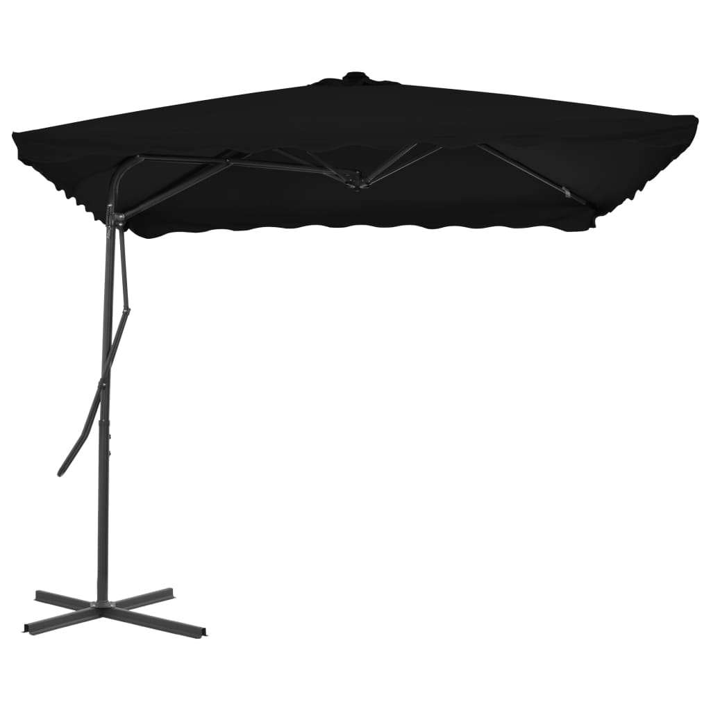 VIDAXL - Sonnenschirm mit Stahlstange 250x250x230 cm Schwarz