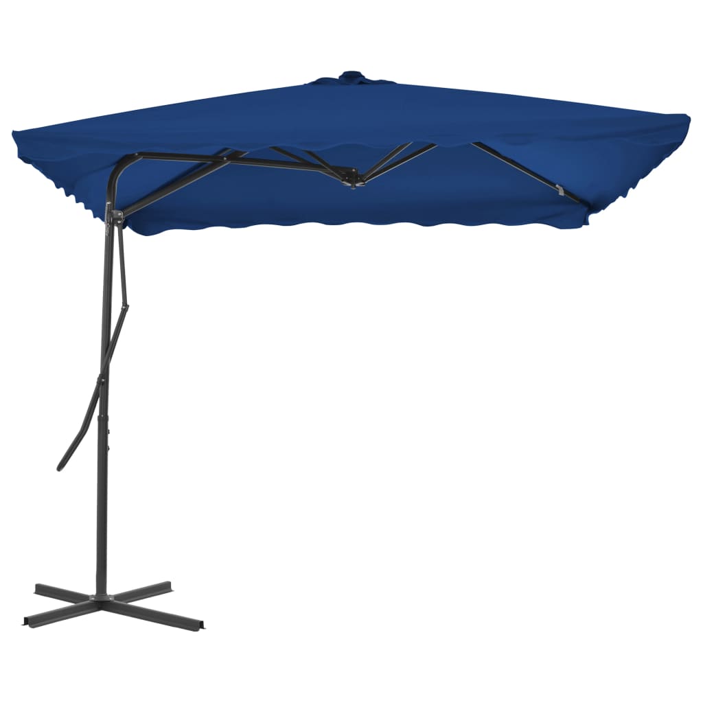 VIDAXL - Sonnenschirm mit Stahlstange 250x250x230 cm Blau
