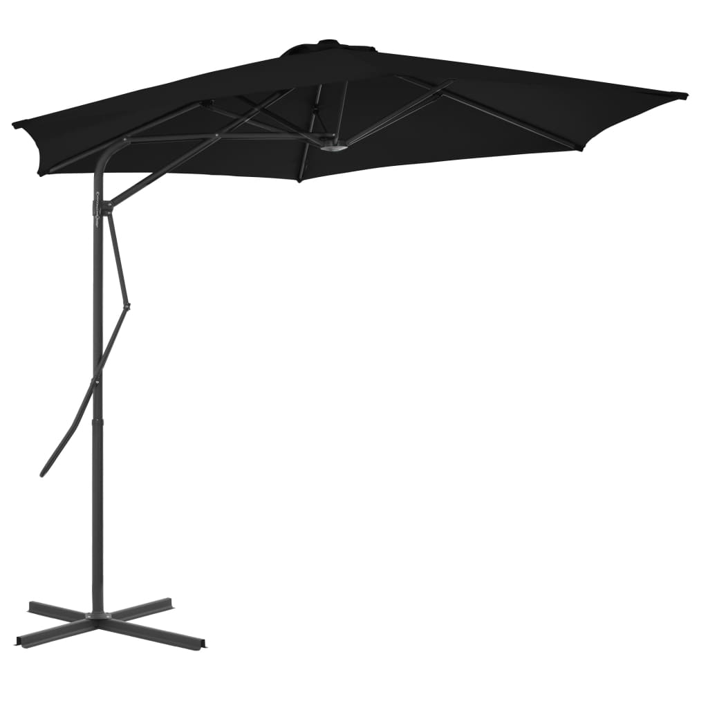 Vidaxx - Sonnenschirm mit Stahlstange 300x230 cm schwarz