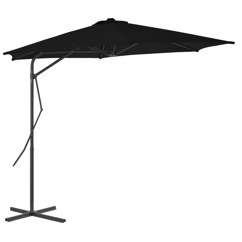 Vidaxx - Sonnenschirm mit Stahlstange 300x230 cm schwarz