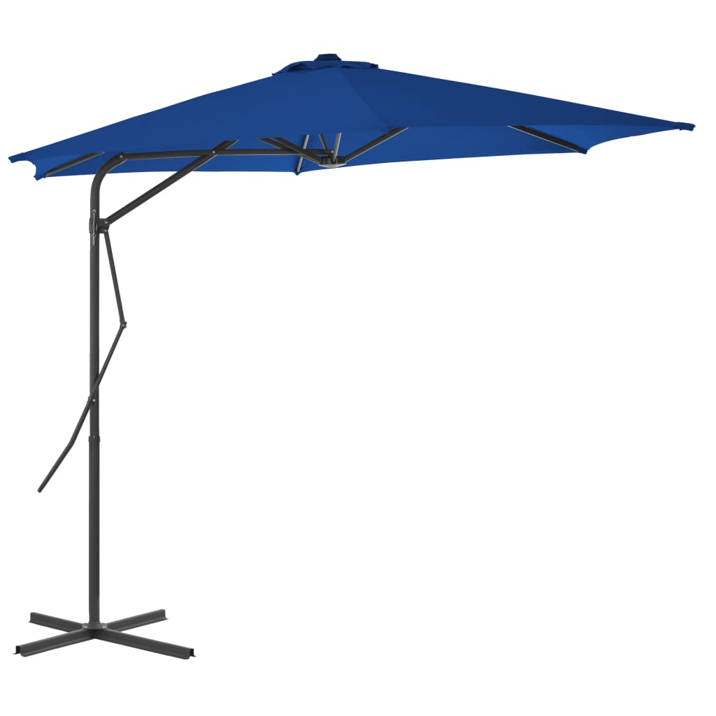 VIDAXL - Sonnenschirm mit Stahlstange 300x230 cm blau