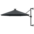 Vidaxl wandparasol met led's 300 cm antracietkleurig