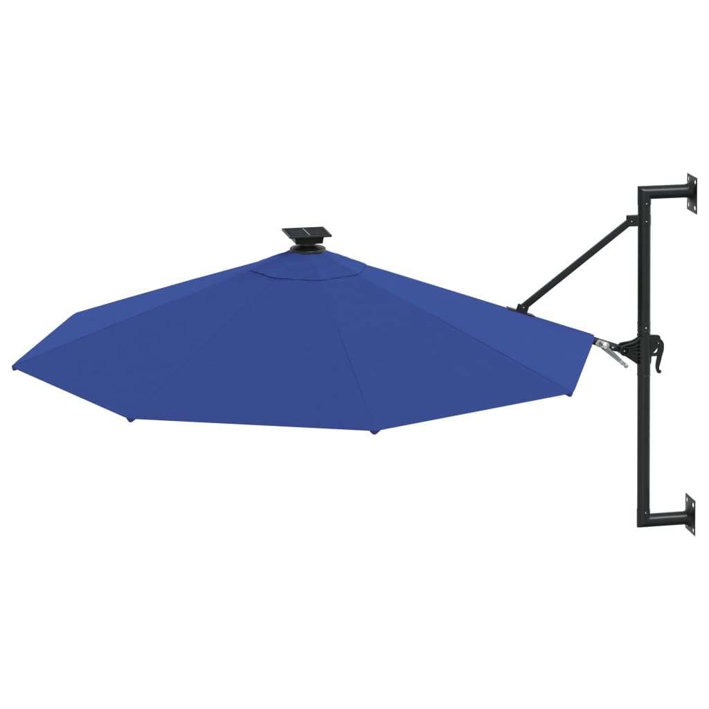 VidaXL Wand-Sonnenschirm mit LEDs, 300 cm, blau