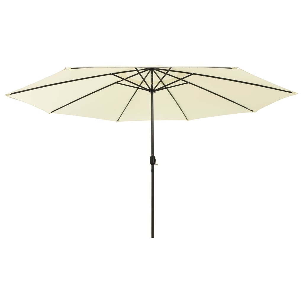 Vidaxl-Sonnenschirm mit LED-Beleuchtung, 400 cm, sandfarben