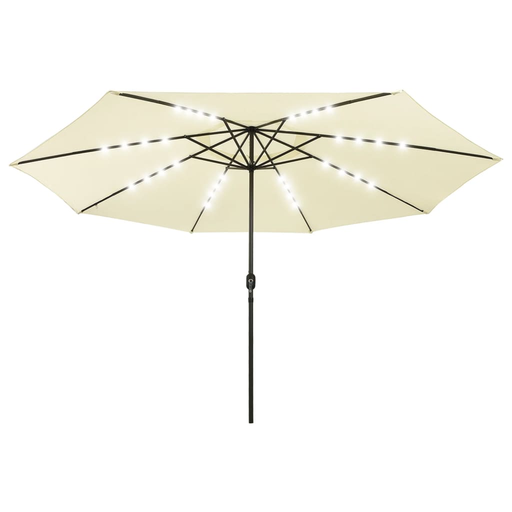 Vidaxl-Sonnenschirm mit LED-Beleuchtung, 400 cm, sandfarben