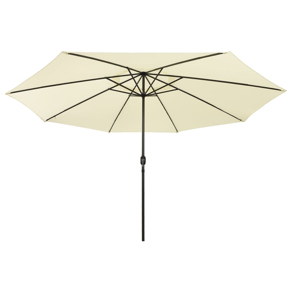 Vidaxl-Sonnenschirm mit LED-Beleuchtung, 400 cm, sandfarben