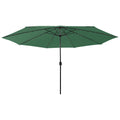 Vidaxl parasol met led-verlichting 400 cm groen