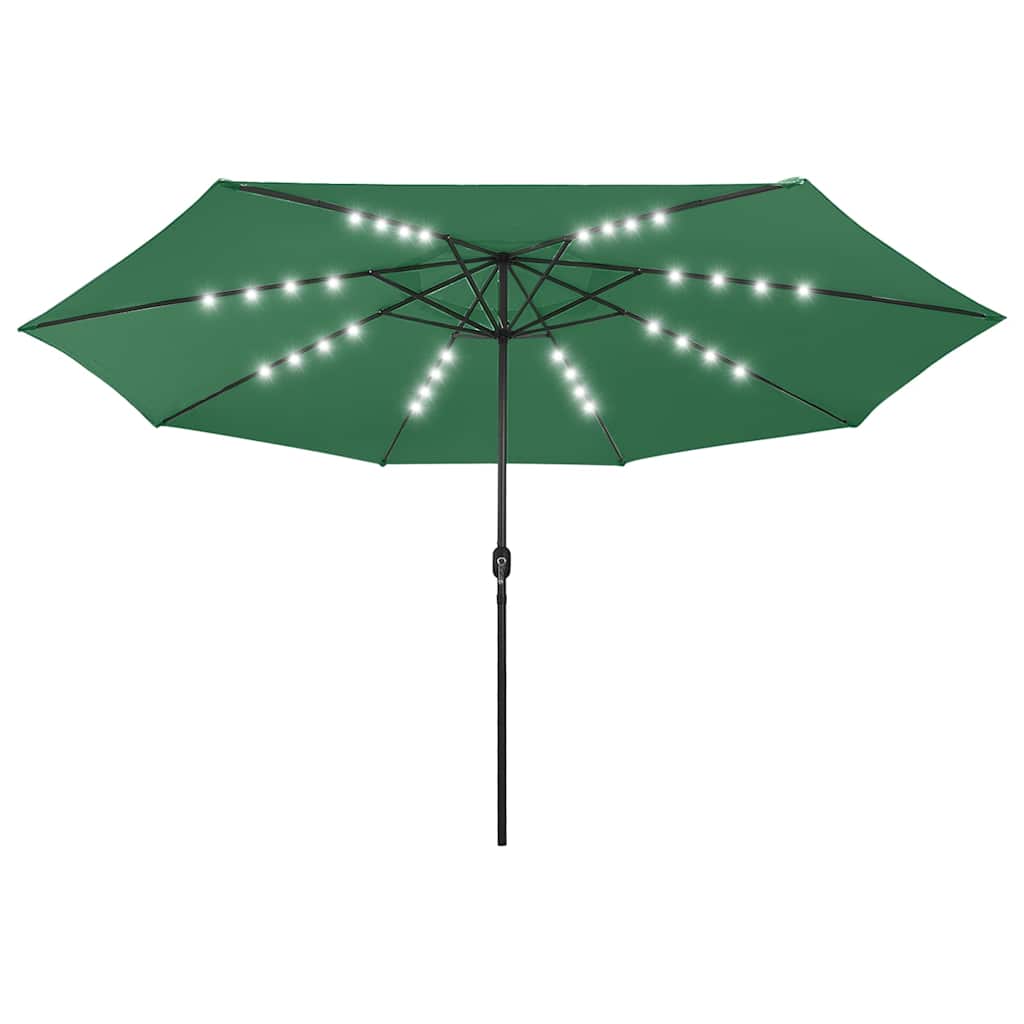 Vidaxl parasol met led-verlichting 400 cm groen