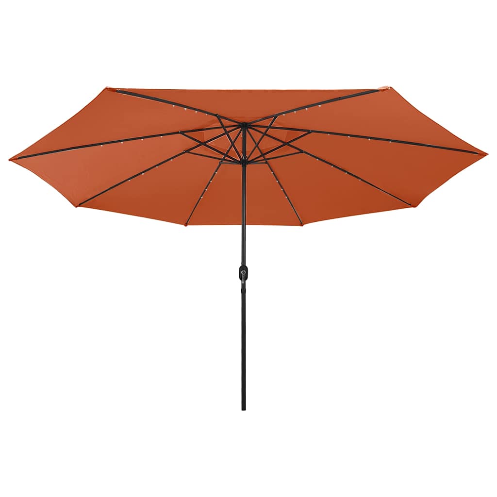 Vidaxl parasol met led-verlichting 400 cm terracottakleurig