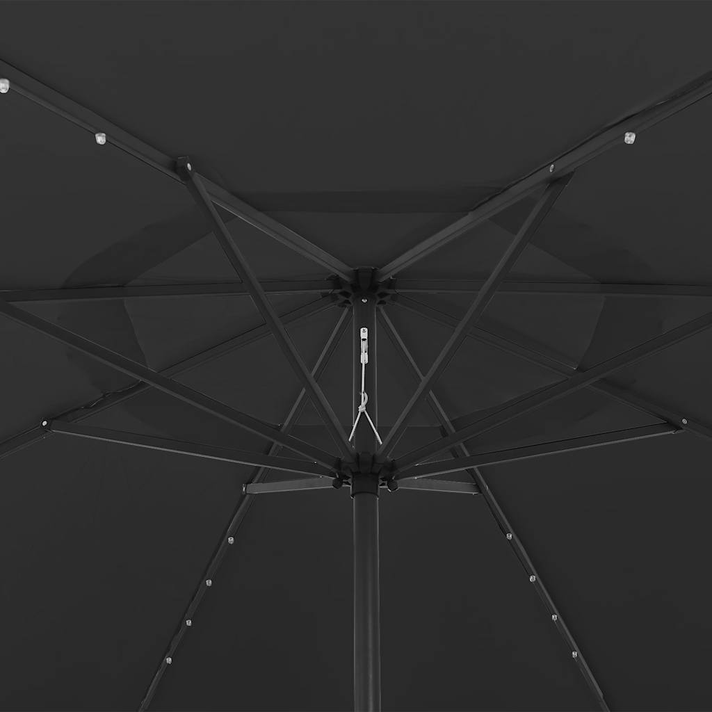 Vidaxl parasol met led-verlichting 400 cm zwart