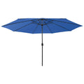 Vidaxl parasol met led-verlichting 400 cm azuurblauw