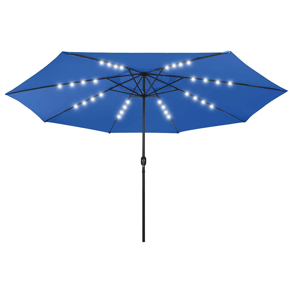 Vidaxl parasol met led-verlichting 400 cm azuurblauw