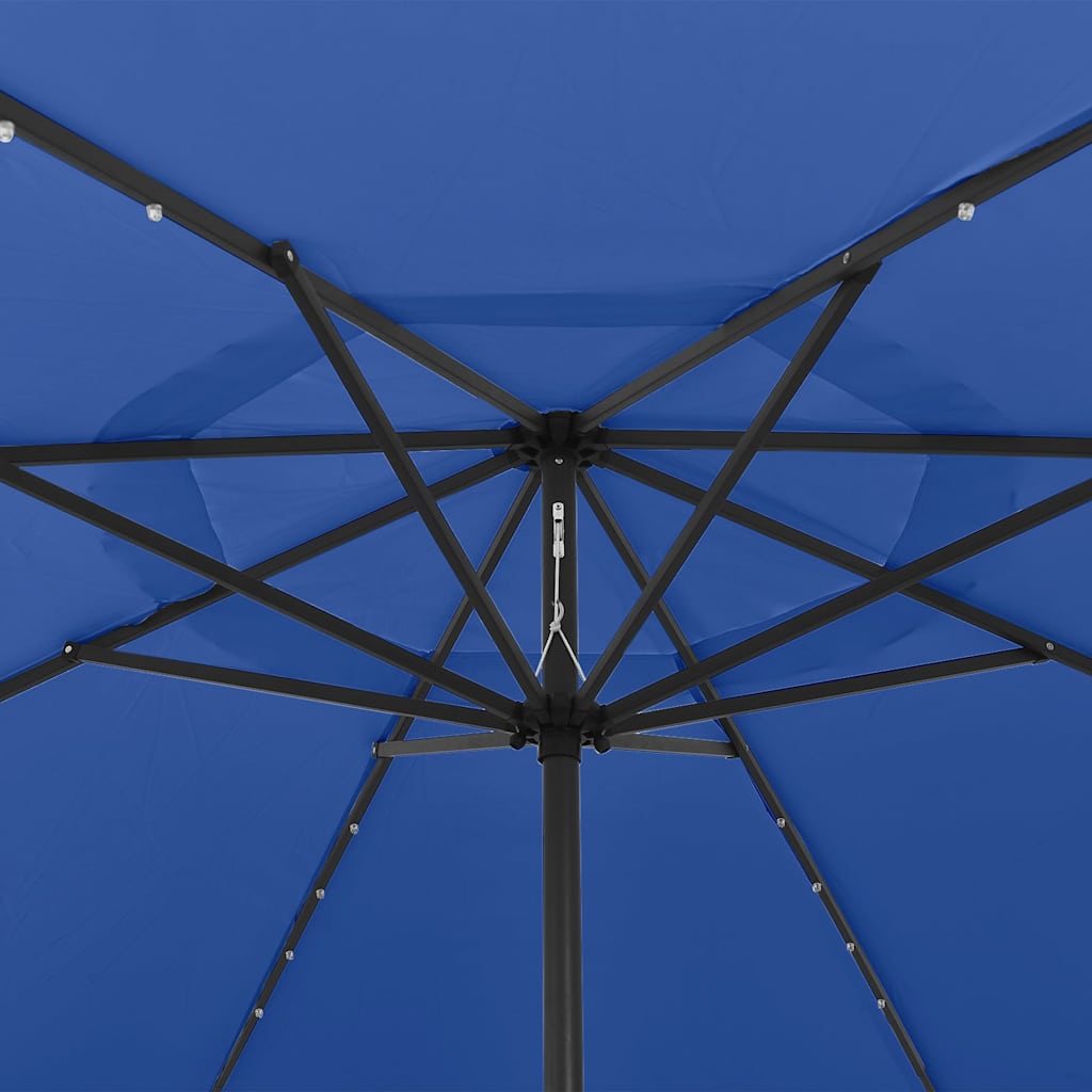 Vidaxl parasol met led-verlichting 400 cm azuurblauw
