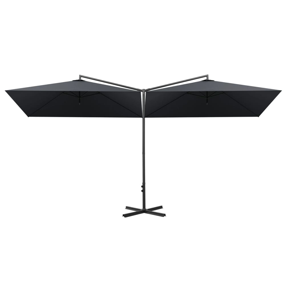 VidaXL Sonnenschirm Doppelt mit Stahlpol 600x300 cm Anthrazit -gelöscht