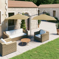 VidaXL Doppel-Sonnenschirm mit Stahlstange 600x300 cm Taupe