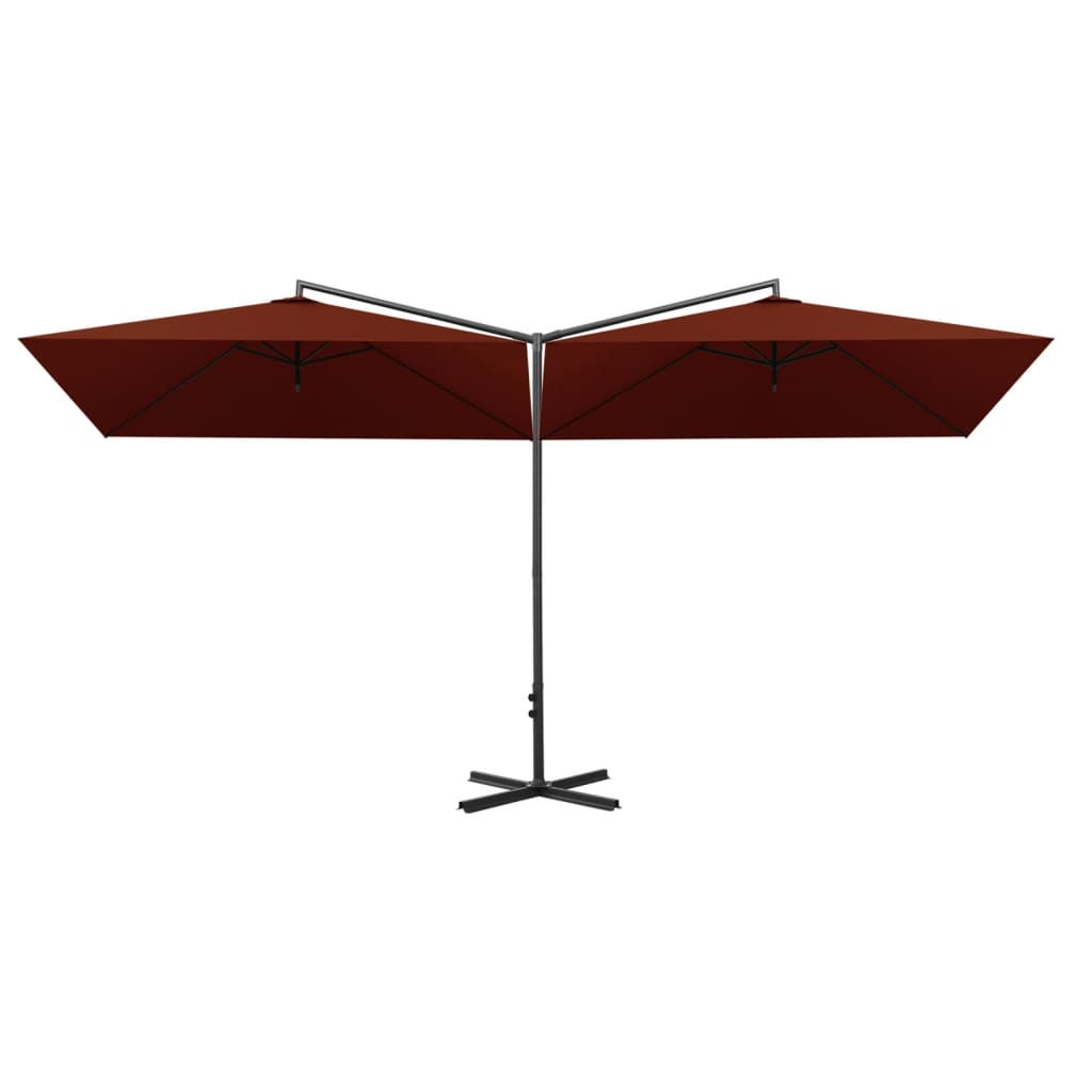 Vidaxx Sonnenschirm Double mit Stahlpol 600x300 cm Terrakotta -gelöscht