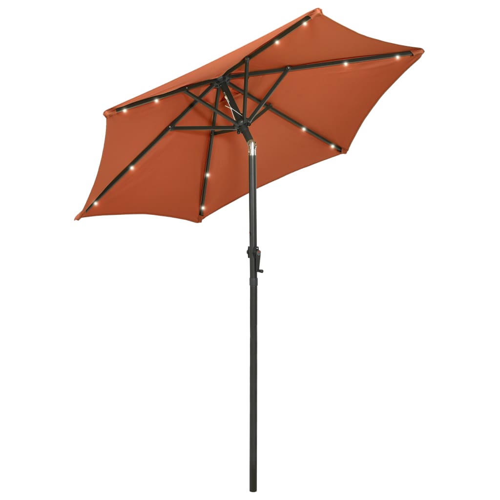 VidaXL Sonnenschirm mit LED-Beleuchtung 200x211 cm Aluminium Terrakotta
