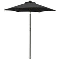 VidaXL Sonnenschirm mit LED-Beleuchtung 200x211 cm Aluminium Schwarz