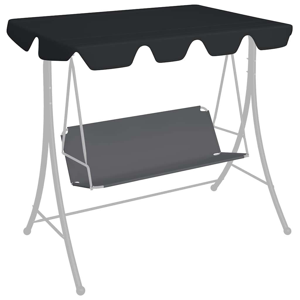 VidaXL Ersatzdach für Schaukelbank 188 168x145 110 cm Schwarz