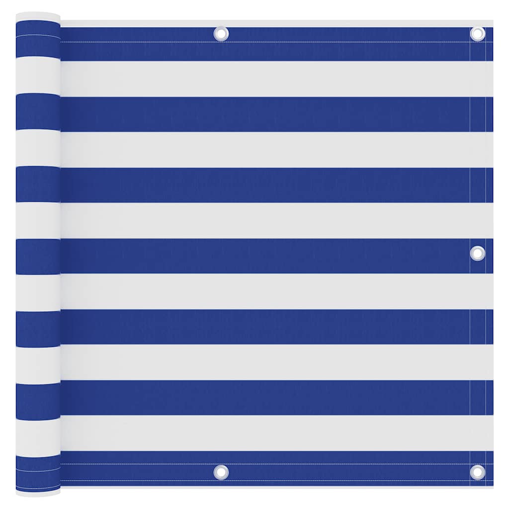 VidaXL Balkon-Sichtschutz 90x500 cm Oxford-Gewebe Weiß und Blau