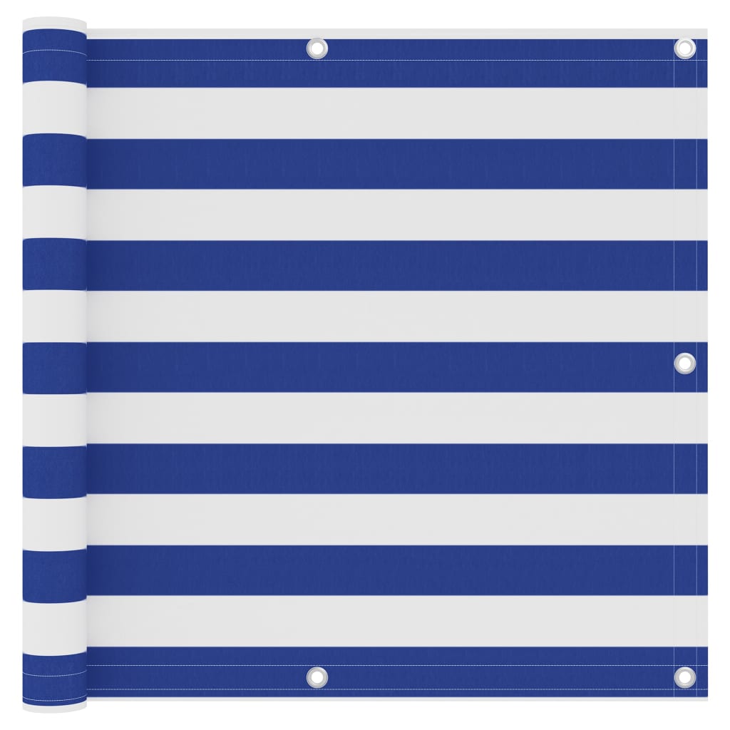 VidaXL Balkon-Sichtschutz 90x600 cm Oxford-Gewebe Weiß und Blau